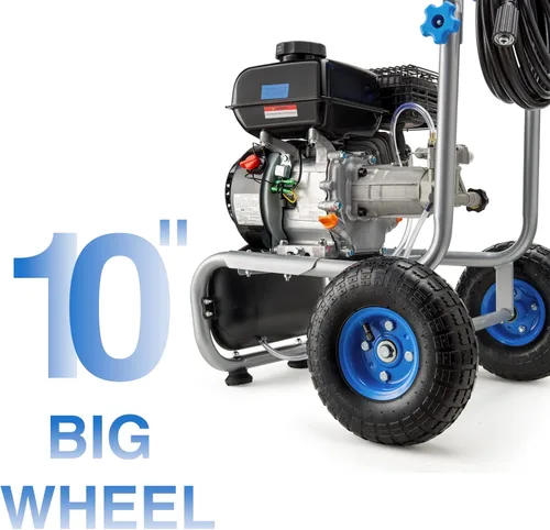 Miniatura 6 de Lavadora a presión de gas de 3500 PSI, lavadora de alta presión a gas de 2.3 GPM con motor de 209 CC, 4 boquillas ajustables, manguera de alta Azul