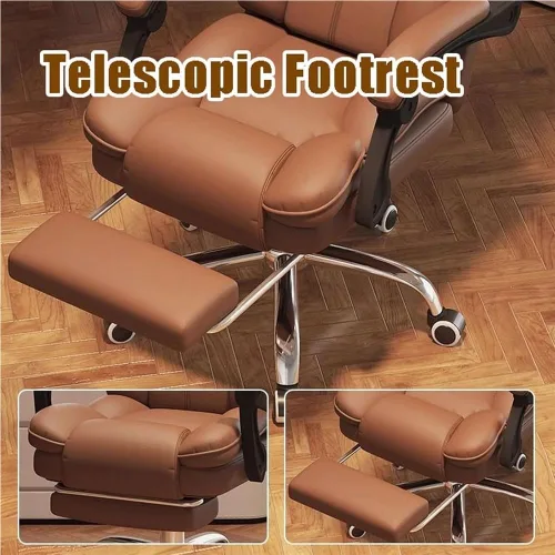 Miniatura 4 de Big and Tall Office Chair 400lbs Ergonomic Executive Desk Chair with Footrest High Back PU Leather Reclining Swivel Computer Chair Heavy Duty