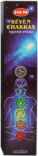 Hem Seven Chakras - Varitas de incienso - Juego variado de 35 varillas (7 paquetes de fragancias) - Incienso aromático para meditación, yoga y
