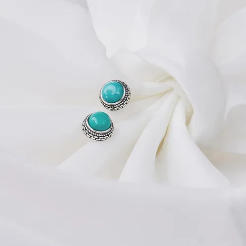Miniatura 56 de Aretes de plata de ley con piedra natal de cristal real, joyería para mujer, moda occidental 925, envejecida, bohemia, hecha a mano, el mejor regalo