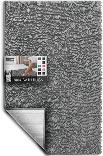 Miniatura 20 de Hearth & Harbor Alfombras de baño, tapete de baño de chenilla - Alfombras de baño lavables a máquina para baño con respaldo antideslizante de goma