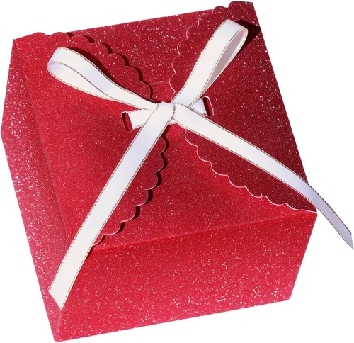Miniatura 10 de WEWILUCK Cajas de regalo plateadas con purpurina, 10 cajas de regalo pequeñas con tapas a granel para bodas, fiestas, cumpleaños, día de San