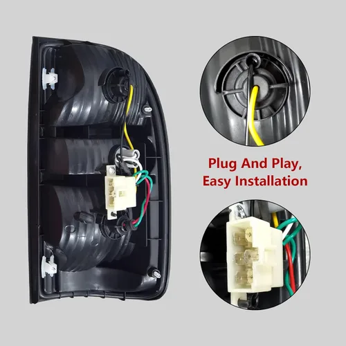 Miniatura 4 de Rongxu - Conjunto de luz trasera automática compatible con Tacoma 2001 2002 2003 2004, lámpara trasera de luz de freno del lado del conductor, Lado