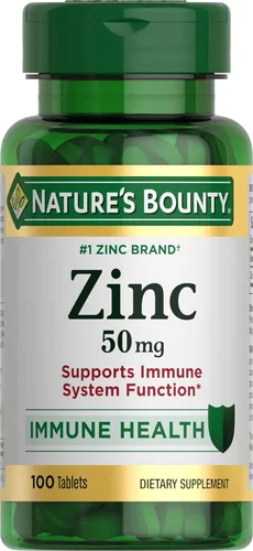 Miniatura 8 de Nature's Bounty Zinc 50mg, suplemento de apoyo inmunológico y antioxidante, promueve la salud de la piel, 1 cápsula por día, sin gluten, 250