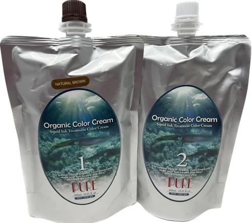 Miniatura 4 de Crema con color para tratamiento con tinta de calamar orgánica, primera de 16.9 fl oz y segunda de 16.9 fl oz, para ocultar las canas, sin dolor