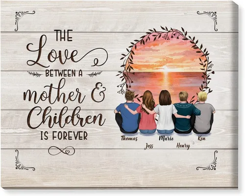 Miniatura 15 de Gossby Lienzo personalizado envuelto para mamá – El amor entre madre e hija es para siempre – Regalo personalizado con nombres de avatares – Regalo