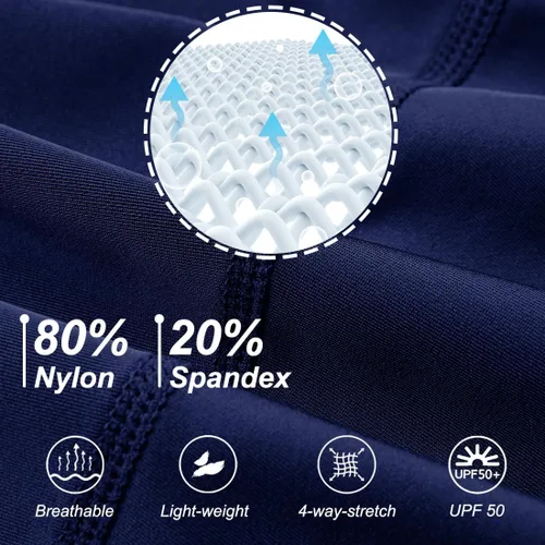 Miniatura 4 de DEVOROPA Traje de natación para niños y jóvenes, traje de natación competitivo de secado rápido, pantalones cortos de natación atléticos UPF 50+