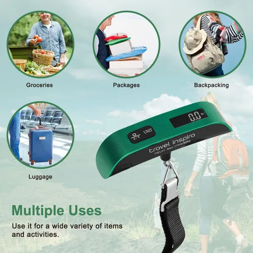 Miniatura 7 de Travel inspira Combo de báscula digital de equipaje y adaptador de enchufe de viaje, Combo de báscula digital de equipaje y adaptador de enchufe