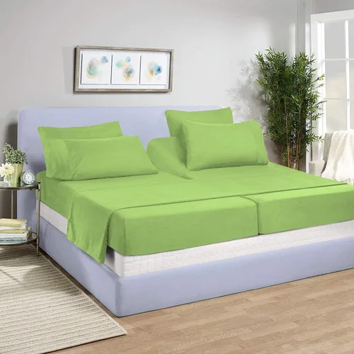 Miniatura 17 de Juego de sábanas divididas de 5 piezas de 800 hilos para cama ajustable (2 piezas, 1 sábana plana y 2 fundas de almohada) 100% algodón egipcio