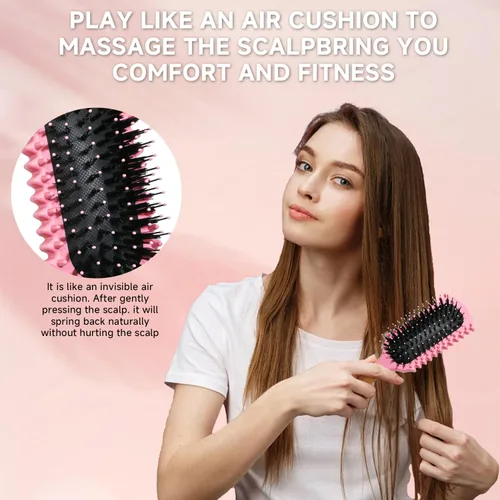 Miniatura 3 de Cepillo para definir rizos, productos de cepillo para cabello rizado con juego de 3 cepillos para peinar hacia atrás con cerdas, juego de cepillo