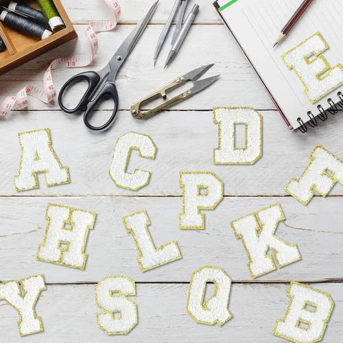 Miniatura 4 de Parches autoadhesivos de felpilla con letras A-Z, color negro, para ropa de tela, 26 piezas