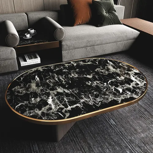 Miniatura 5 de BAYYA Papel tapiz de mármol blanco y negro, papel de contacto de granito oscuro, brillante, grueso, 16 x 118 pulgadas, película decorativa de vinilo