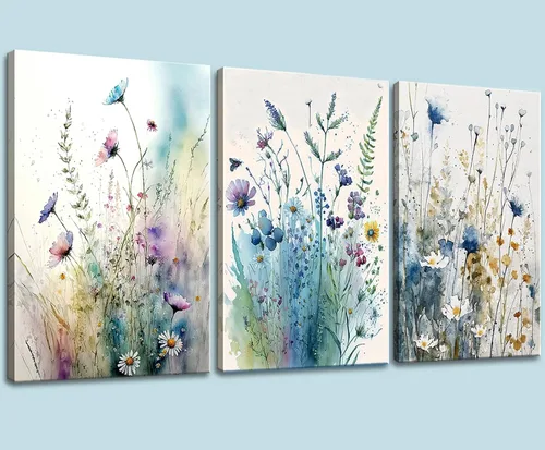 Miniatura 8 de dgbtcart Arte de Pared Mandala para Decoración de Baño, Arte Boho Cuadros Florales Impresiones de Pinturas para Decoración de Sala de Estar - Panel