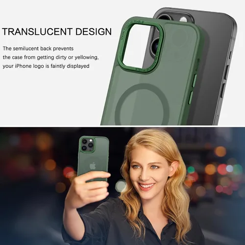 Miniatura 3 de BENTOBEN Funda magnética para iPhone 13 Pro Max, compatible con MagSafe, translúcida mate esmerilada, antihuellas, delgada, a prueba de golpes