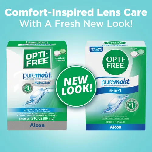 Miniatura 2 de Opti-Free Puremoist Solución multiusos de limpieza y desinfección de lentes de contacto con estuche para lentes, 2 onzas líquidas (paquete de 1)