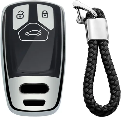 Miniatura 13 de Funda de goma de silicona suave con textura de fibra de carbono para Audi A4 A4L A5 A6 A7 A8 Q5 Q7 R8 RS Q3 RS4 RS5 RS7 S4 S5 S6 S7 S8 SQ5 SQ7 TT
