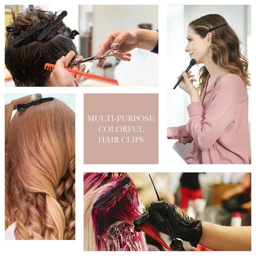 Miniatura 4 de YISSION 12 pinzas de pelo de cocodrilo negro para peinar, seccionar, maquillaje, pinzas de pelo de pato mate grandes, sin arrugas, pasadores de pelo
