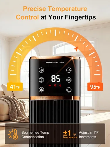 Miniatura 6 de Uthfy Calentador de espacio para uso en interiores, calentador de habitación grande con efecto de llama 3D, calentador eléctrico portátil de 1500 W