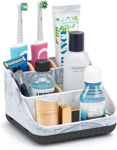 Miniatura 8 de Chintu Portacepillos de dientes para baño, organizador de encimera de baño, soporte eléctrico para cepillado de dientes, 6 ranuras para organización