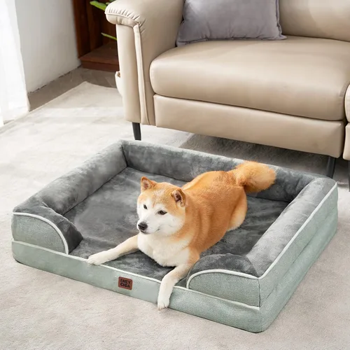 Miniatura 288 de EHEYCIGA – Cama ortopédica impermeable para perros pequeños, de espuma viscoelástica tipo caja de huevos, con bordes elevados y base antideslizante