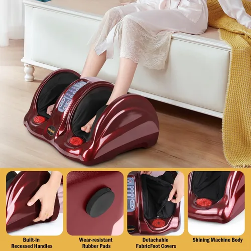 Miniatura 4 de H&B Luxuries Shiatsu - Máquina de masajeador de pies con control remoto, masajeadores de amasado y rodado para el hogar para pies, tobillo