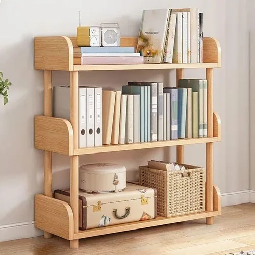 Miniatura 9 de Estantería de 4 niveles, estantería estándar para el hogar, moderna estantería de madera con estantes rectangulares para dormitorio, oficina, Blanco