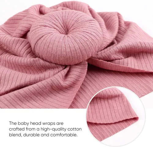 Miniatura 6 de DRESHOW BQUBO Baby Turban Hats Turban Bun Knot Baby Infant Beanie Baby Girl Soft Cute Toddler Cap