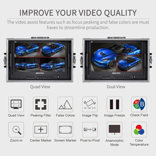 Miniatura 4 de ATEM156-CO - Monitor de director de transmisión en vivo de 15.6 pulgadas con 4 entradas HDMI, pantalla dividida cuádruple para ATEM Mini Video