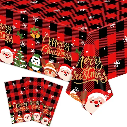 Miniatura 9 de Kesfey 3 paquetes de manteles para fiestas de fútbol 54 x 108 pulgadas, cubierta de mesa desechable impermeable de plástico con tema de fútbol