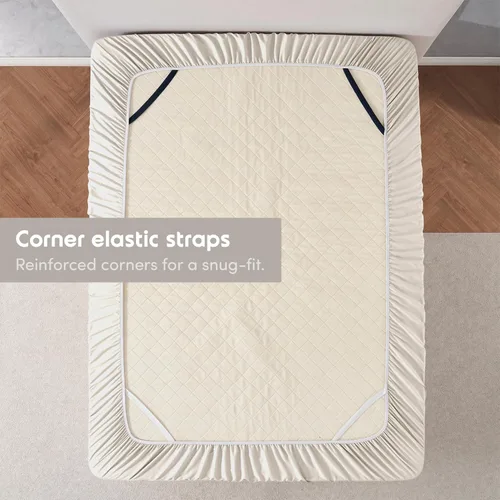 Miniatura 5 de Nestl Sábana bajera ajustable de lino con bolsillo extra profundo Twin XL, sábana bajera ajustable de lujo Twin XL solamente, se ajusta fácilmente a