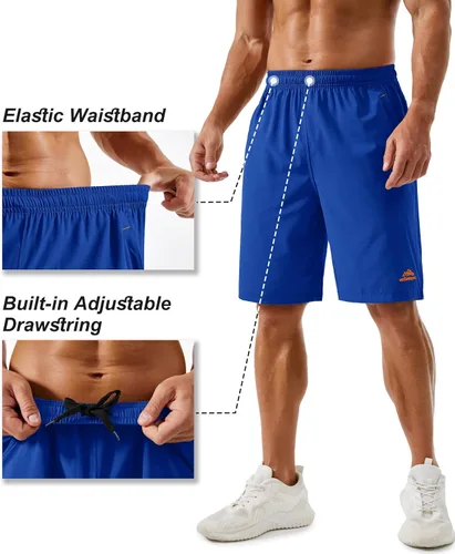 Miniatura 43 de TACVASEN Pantalones cortos deportivos para correr para hombre, 9 pulgadas, de secado rápido, pantalones cortos ligeros de verano, 3 bolsillos