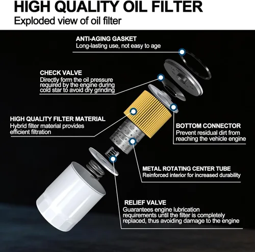 Miniatura 3 de 49065-0724 Filtro de aceite compatible con filtro de aceite Kawasaki 49065-2071 que reemplaza 49065-7010 49065-2057 49065-2087 49065-2086