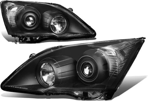 Auto Dynasty Conjunto de faros delanteros de proyector compatible con Honda CR-V 2007 2008 2009 2010 2011, lado del conductor y del pasajero,