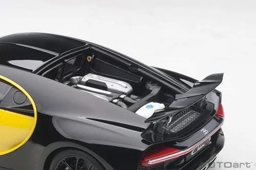 Miniatura 5 de Autoart Bugatti Chiron Jaune Molsheim Amarillo y Nocturne Negro Modelo 1/18