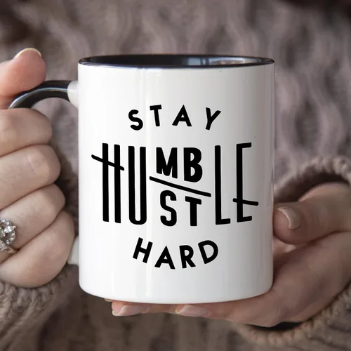 Miniatura 3 de YouNique Designs Taza dura Stay Humble Hustle, de 11 onzas, taza de café para hombres y mujeres, taza de café Boss Lady para mujeres, taza de café