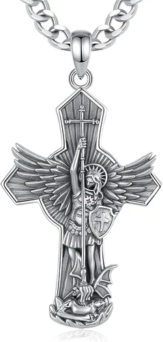 Miniatura 156 de CELESTIA Medallas de plata de ley 925 San Miguel/San Cristóbal/San Benito/San Gabriel/Virgen María/Jesús/Caravaca/Metatrón/Sello de los Siete