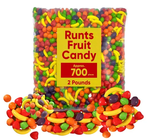 Caramelos de fruta | Caramelos duros - Caramelo a granel - 2 libras - Caramelos duros con forma de fruta - Caramelo retro - Caramelos sin envoltorio