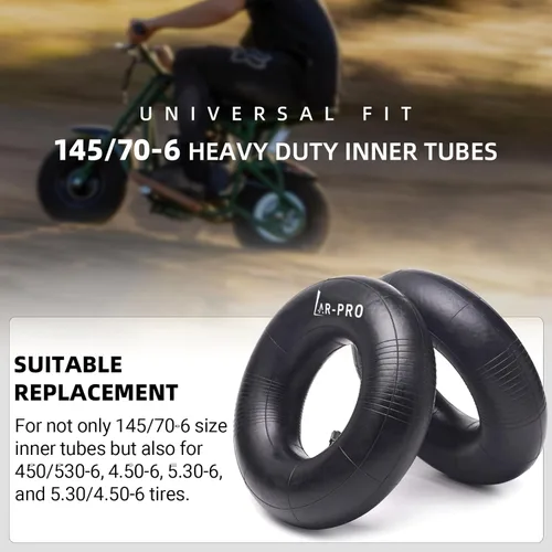 Miniatura 2 de AR-PRO Paquete de 2 tubos interiores universales 145/70-6 ATV - 450/530-6 tubos interiores resistentes compatibles con ATV de 4 ruedas de 90 cc, Go