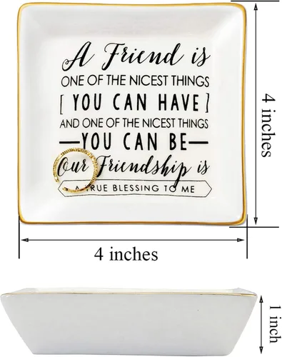 Miniatura 5 de JoycuFF Regalos de amistad para mujeres, amigas, plato para anillos, bandeja de joyería de amistad, regalos únicos para mejor amiga, mejor amiga