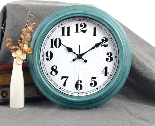 Miniatura 7 de zyzamay Reloj de pared retro de 12 pulgadas, fácil de leer, redondo, clásico, clásico, de cuarzo, funciona con pilas, decorativo para sala de estar