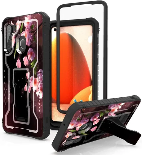 Miniatura 7 de FITO Funda para Samsung Galaxy A21, doble capa a prueba de golpes resistente con protector de pantalla para teléfono Samsung A21, soporte Azul