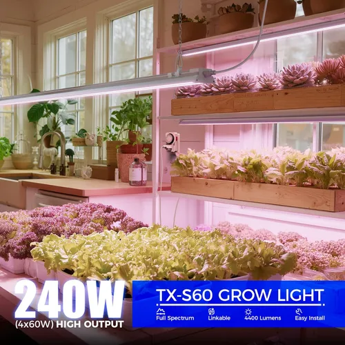 Miniatura 2 de Barrina TX-S60 Luces de Crecimiento para Arranque de Semillas, 240W (4 x 60W, Equivalente a 1680W), Alto PPFD, Espectro Completo, Temporizador