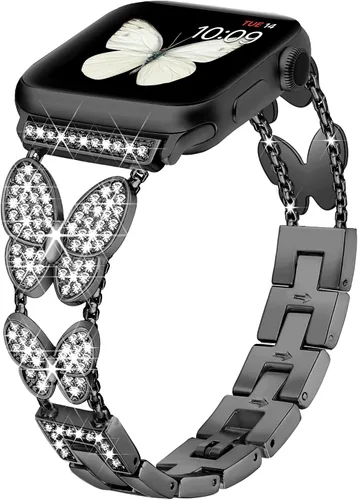 Miniatura 9 de Banda Mariposa Compatible con Correas de Apple Watch de 40mm 41mm 42mm (S11/10) 38mm iWatch SE Series 11 10 9 8 7 6 5 4 3, Correas delgadas