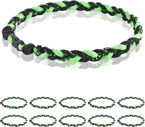 Miniatura 28 de Paquete de 12 Collares de Béisbol de 18 Pulgadas, Regalo de Equipo para Fanáticos de Béisbol, Diseño de Cuerda Tornado de Titanio Triple Trenzado
