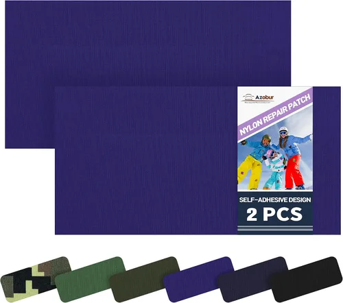 Miniatura 38 de Azobur Parches de reparación de chaquetas de plumón, impermeables, autoadhesivos, parches de tela de nailon para chaquetas hinchadas