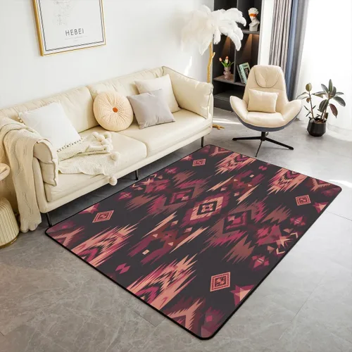 Miniatura 9 de Feelyou Alfombra retro de 5 x 7 pies con temática asiática para niños, adolescentes y adultos, estilo de pintura china con acuarela, alfombra Cian