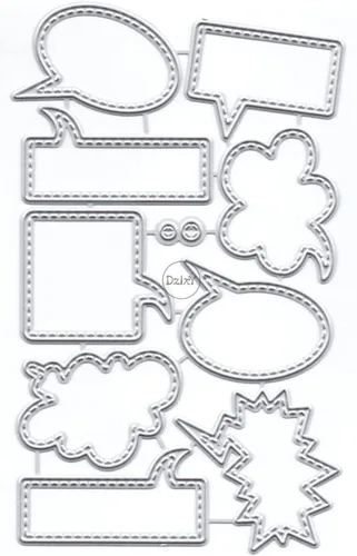 Miniatura 22 de DzIxY One Cloud Border Label Troqueles de corte de metal para kit de fabricación de tarjetas, troqueles de papel de gofrado, plantillas de máquina 6