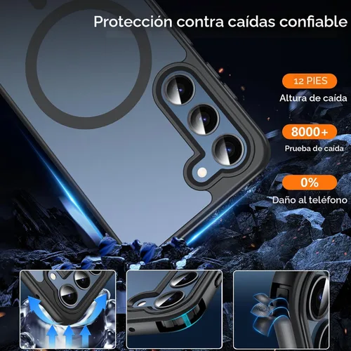 Miniatura 6 de OWKEY Funda magnética para Samsung Galaxy S23 de 6.1 pulgadas, para Magsafe con protector de pantalla, protección de grado militar, a prueba