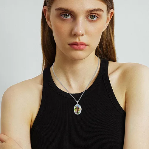 Miniatura 563 de Collar con colgante de plata de ley 925 con medalla de San Patrón, joyería religiosa para hombres y mujeres, con cadena de acero inoxidable 316L