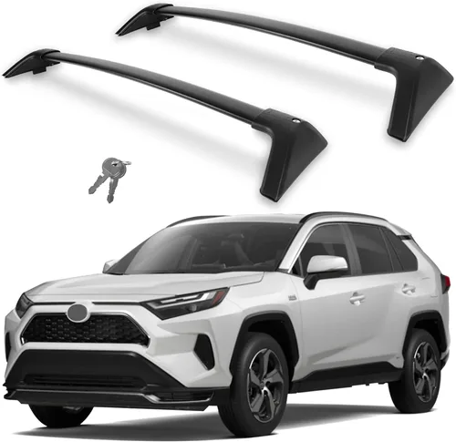 Miniatura 9 de Barras transversales de portaequipajes de 300 LBS con cerradura para RAV4 2013-2018, barras transversales de carga de coche de aluminio